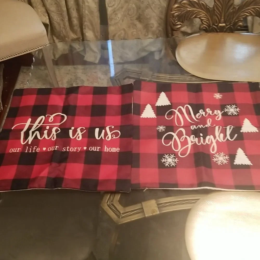 Buffalo Plaid Christmas Pillow Covers Set of 2
